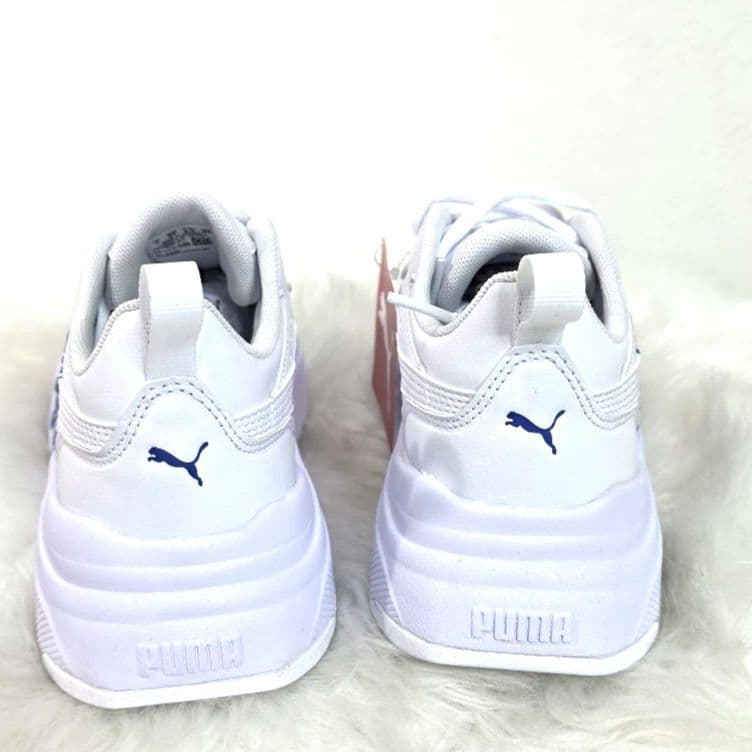 プーマ　カシーア グラフィック　ブルー　フラワ　ホワイト　厚底　スニーカー　23