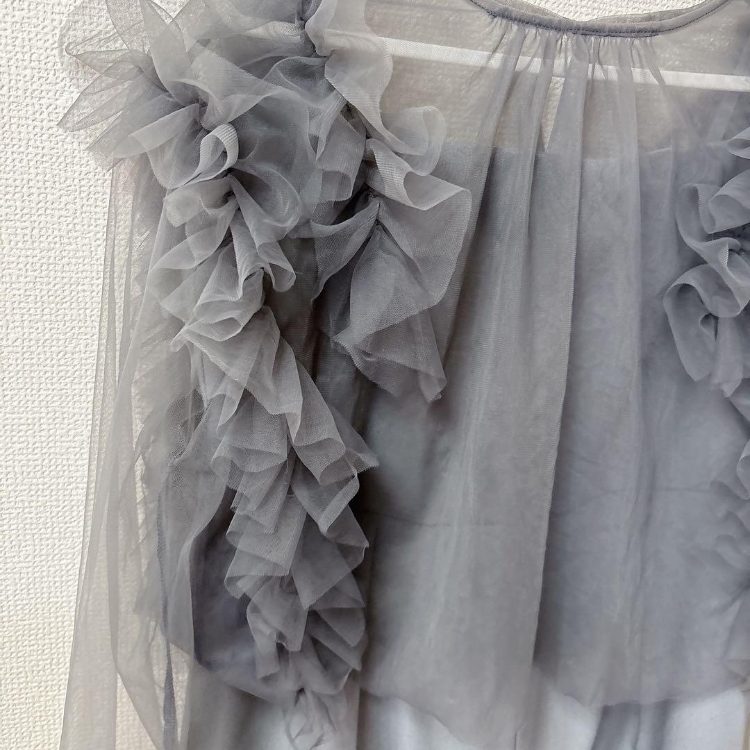 LEPSIM 【F】グレー サロペット　チュール　オケージョン　結婚式　ドレス