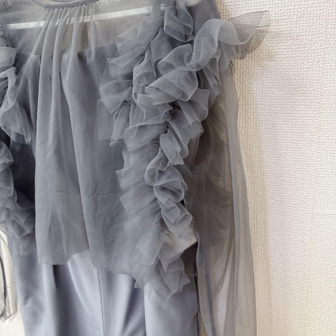 LEPSIM 【F】グレー サロペット　チュール　オケージョン　結婚式　ドレス