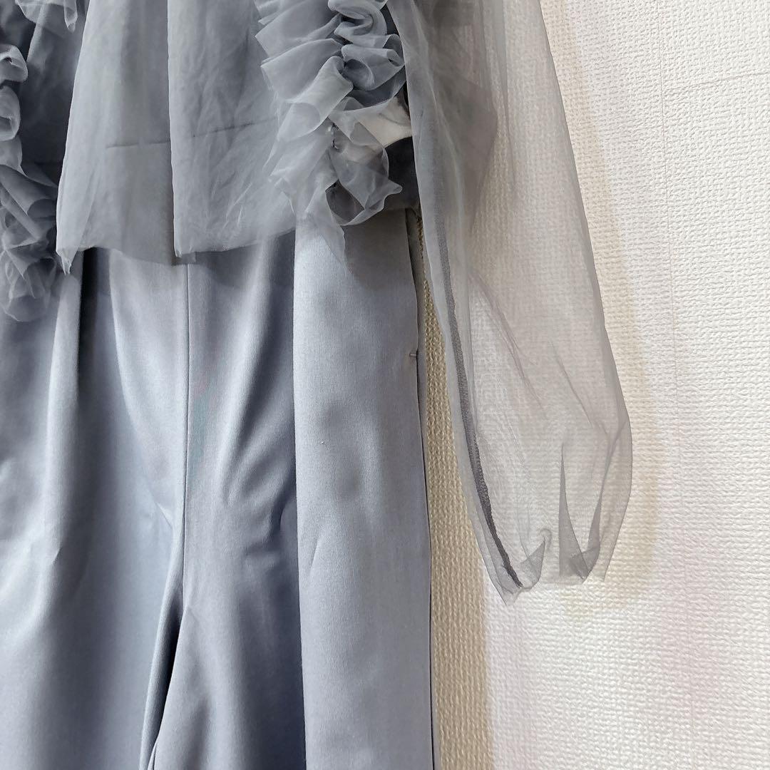 LEPSIM 【F】グレー サロペット　チュール　オケージョン　結婚式　ドレス