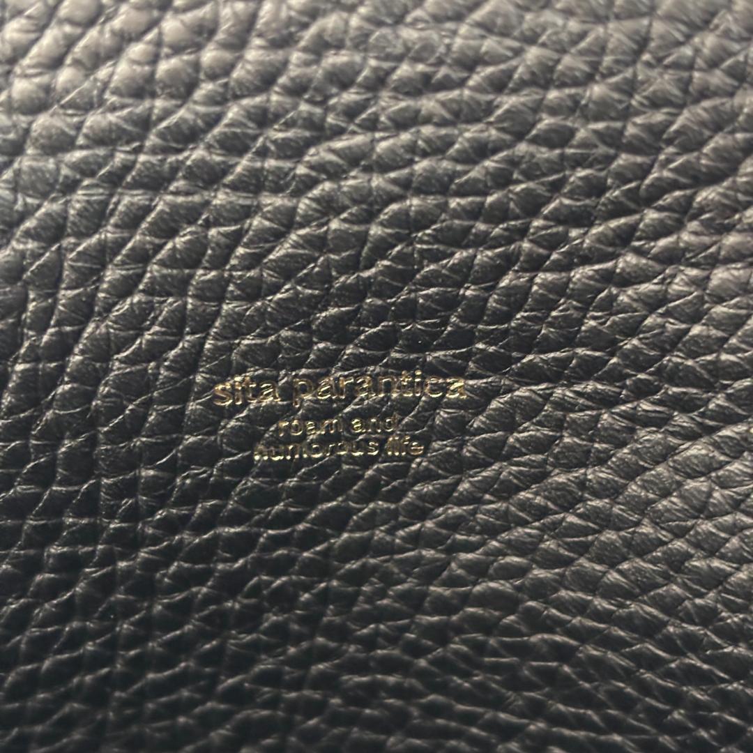 極美品 シータパランティカ レザー トートバッグ シボ革 上品コーデ ブラック