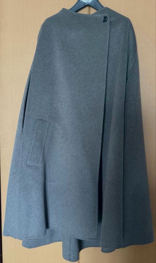 美品 vermeil par iena ラムカシミヤ マントコート グレージュ