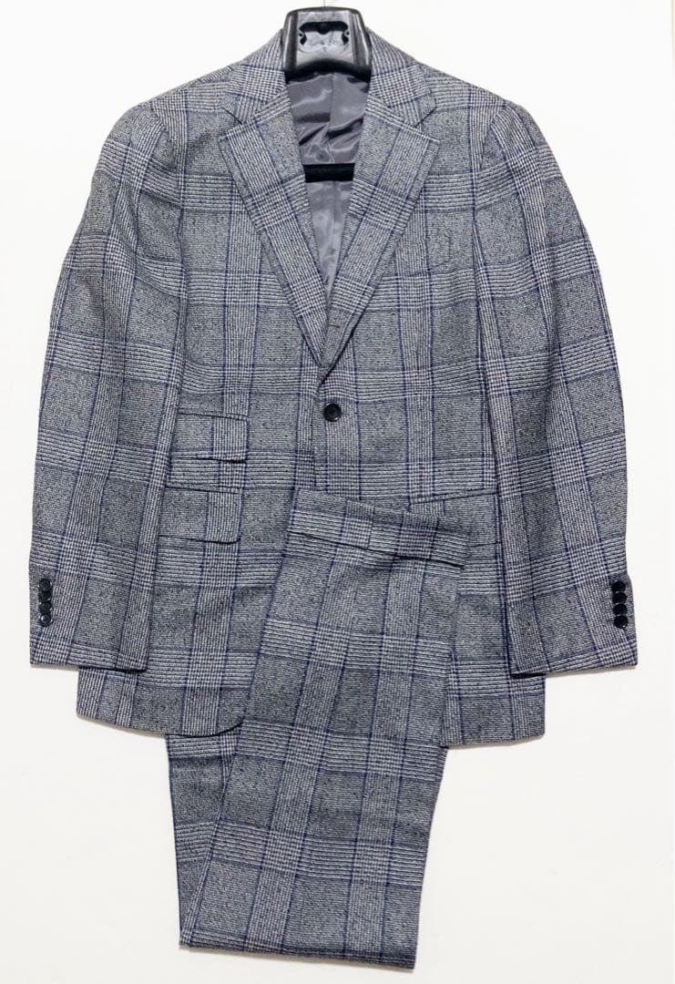 ビームスエフ 2プリーツ サイドアジャスター スーツ 44 秋冬 グレー