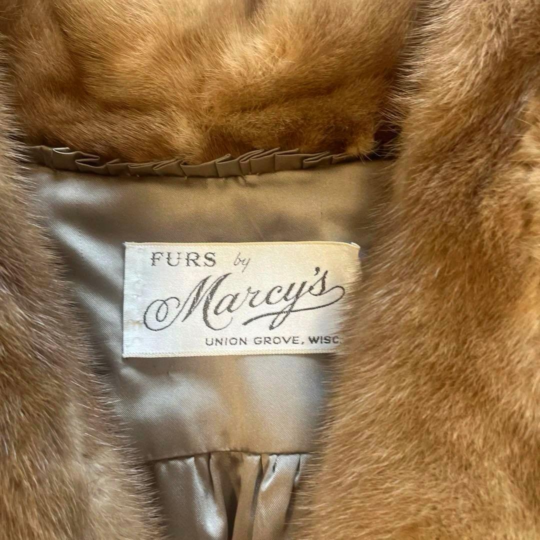 リアルファー　ミンク　コート　高級　S美品　キャメル色