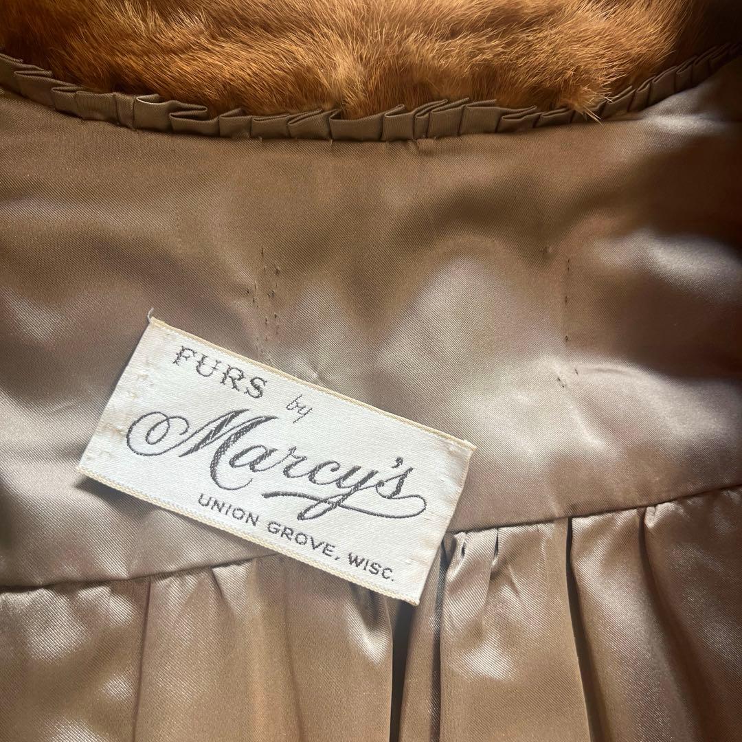 リアルファー　ミンク　コート　高級　S美品　キャメル色