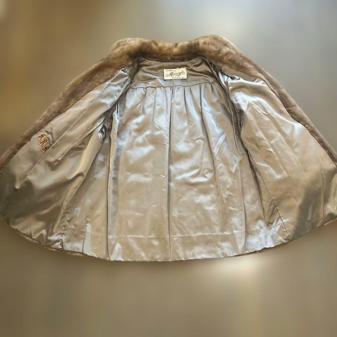 リアルファー　ミンク　コート　高級　S美品　キャメル色