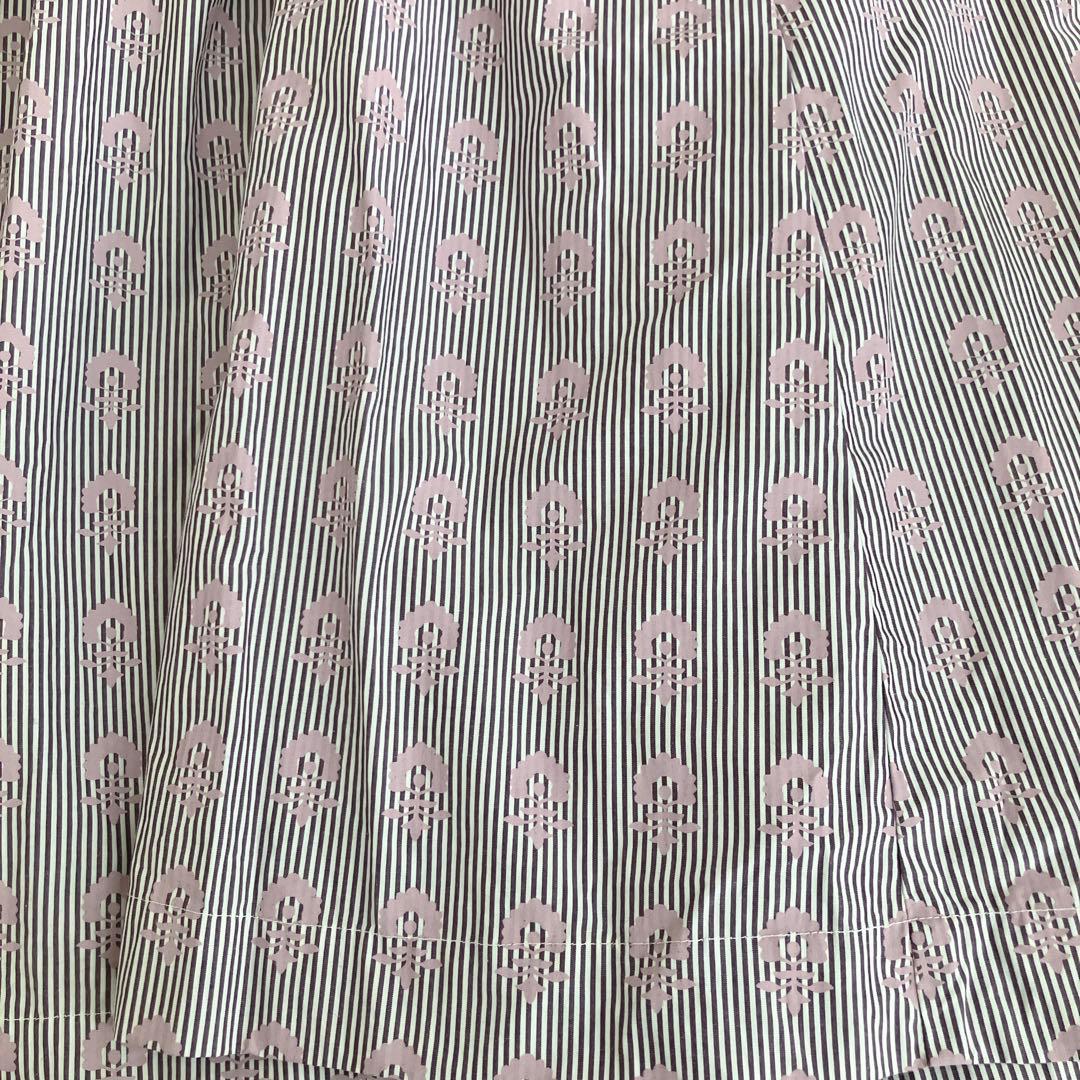 美品ヌキテパPoplinFluffPrintWaistStringDress