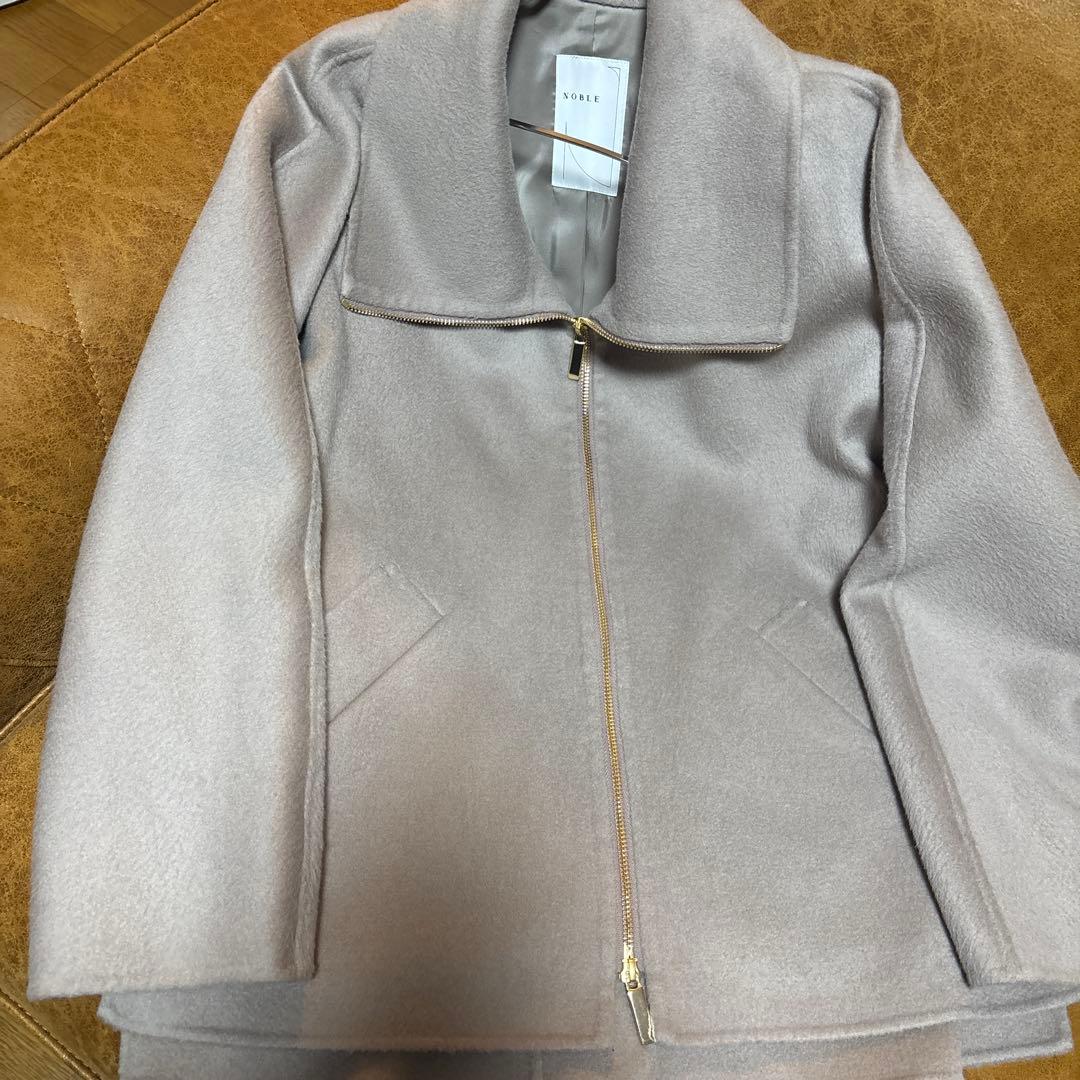 Noble ノーブル キャメルミックスリバージップコート