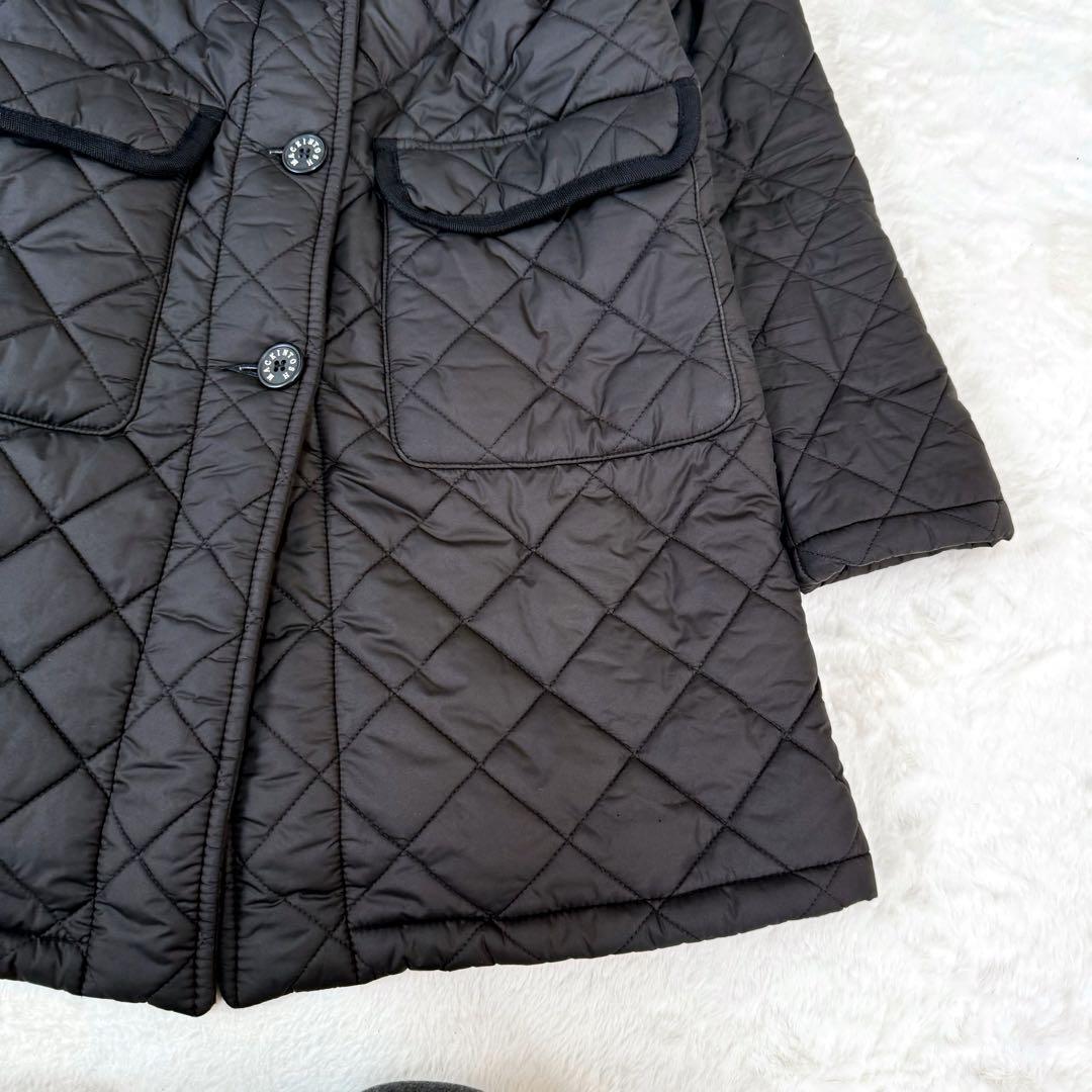 美品✨マッキントッシュ　ボアキルティング フーデッドコート英国製　ブラック　36