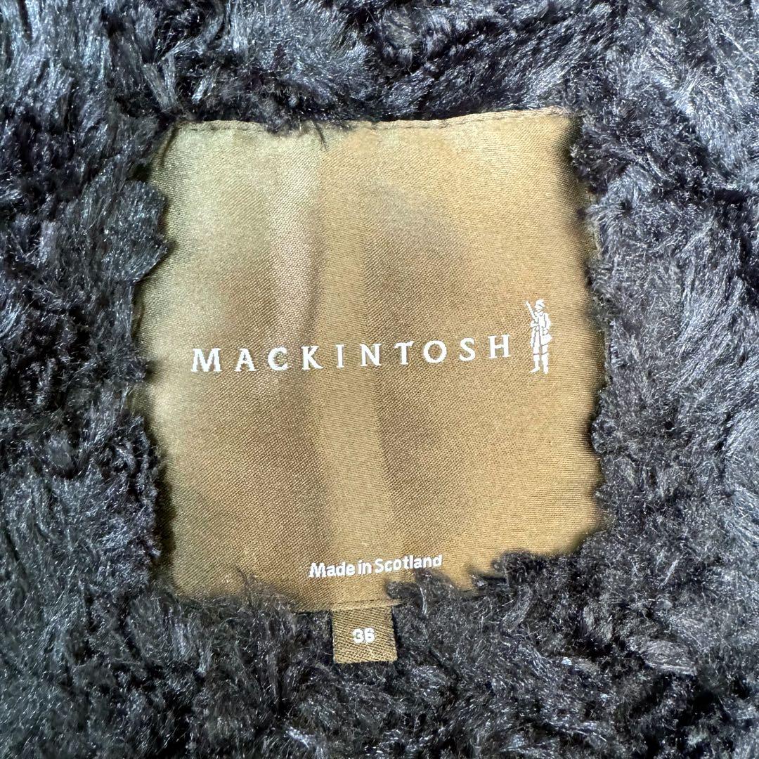 美品✨マッキントッシュ　ボアキルティング フーデッドコート英国製　ブラック　36