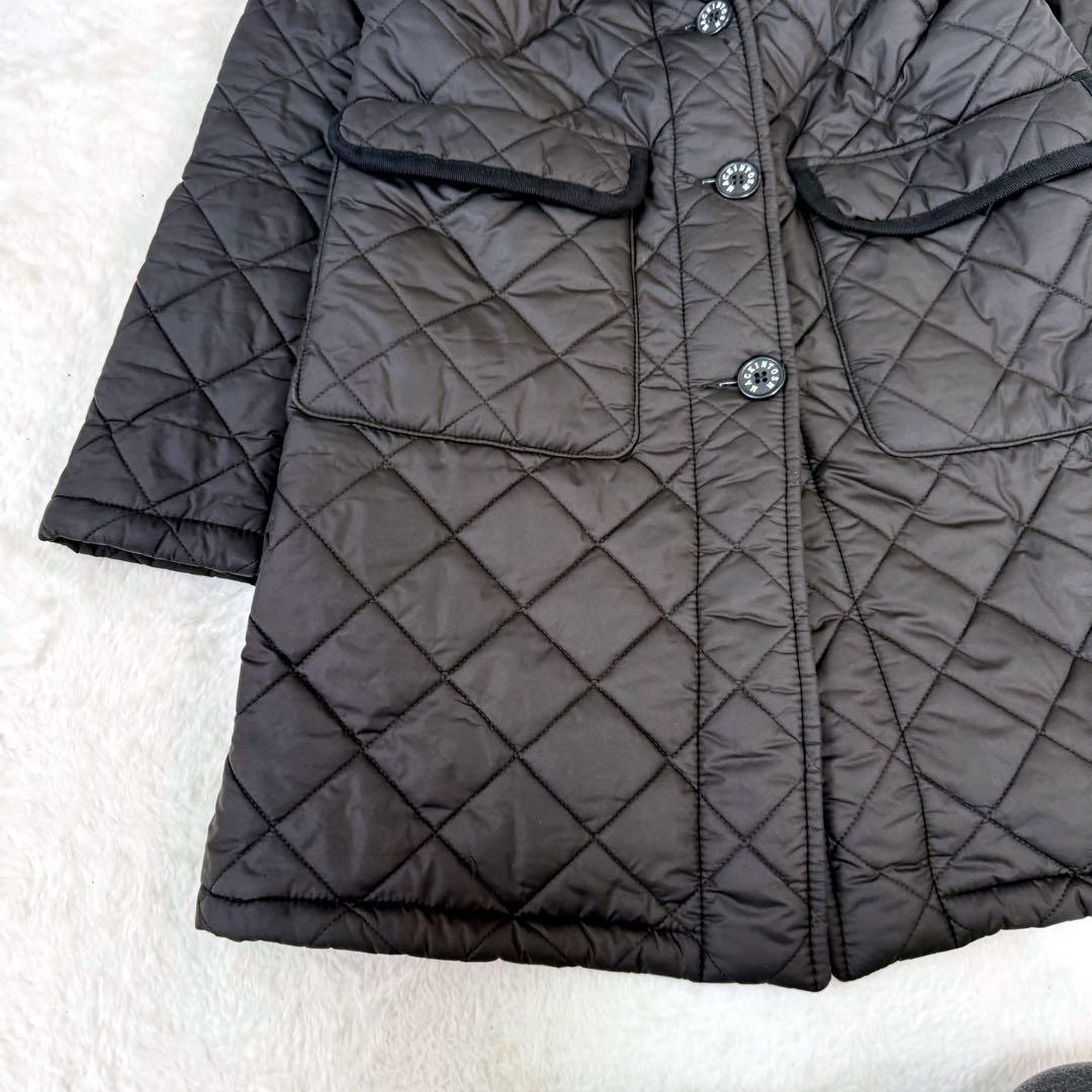 美品✨マッキントッシュ　ボアキルティング フーデッドコート英国製　ブラック　36