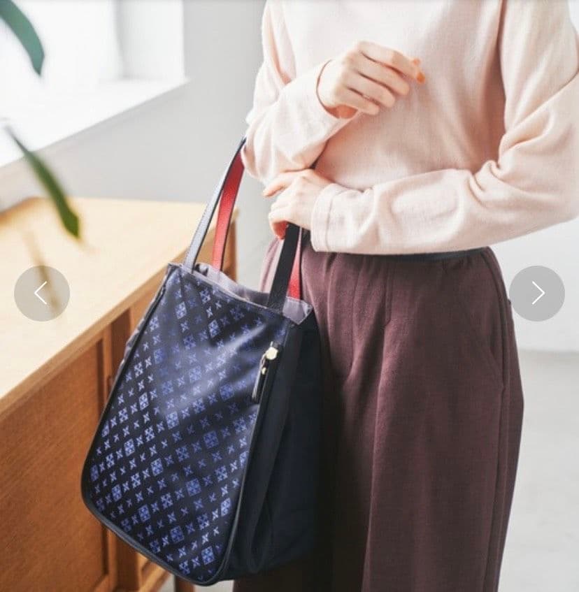 未使用品♡ラシット KAIKA トートバッグ♡モノグラム ナイロン ネイビー