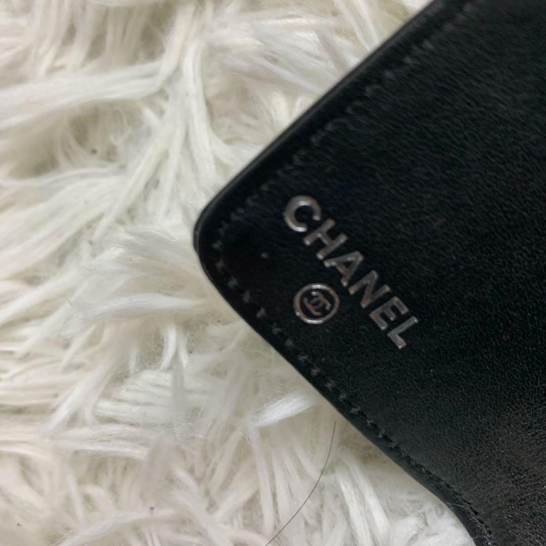 極美品！　シャネル　カメリア　エナメル　キーケース　黒　ブラック
