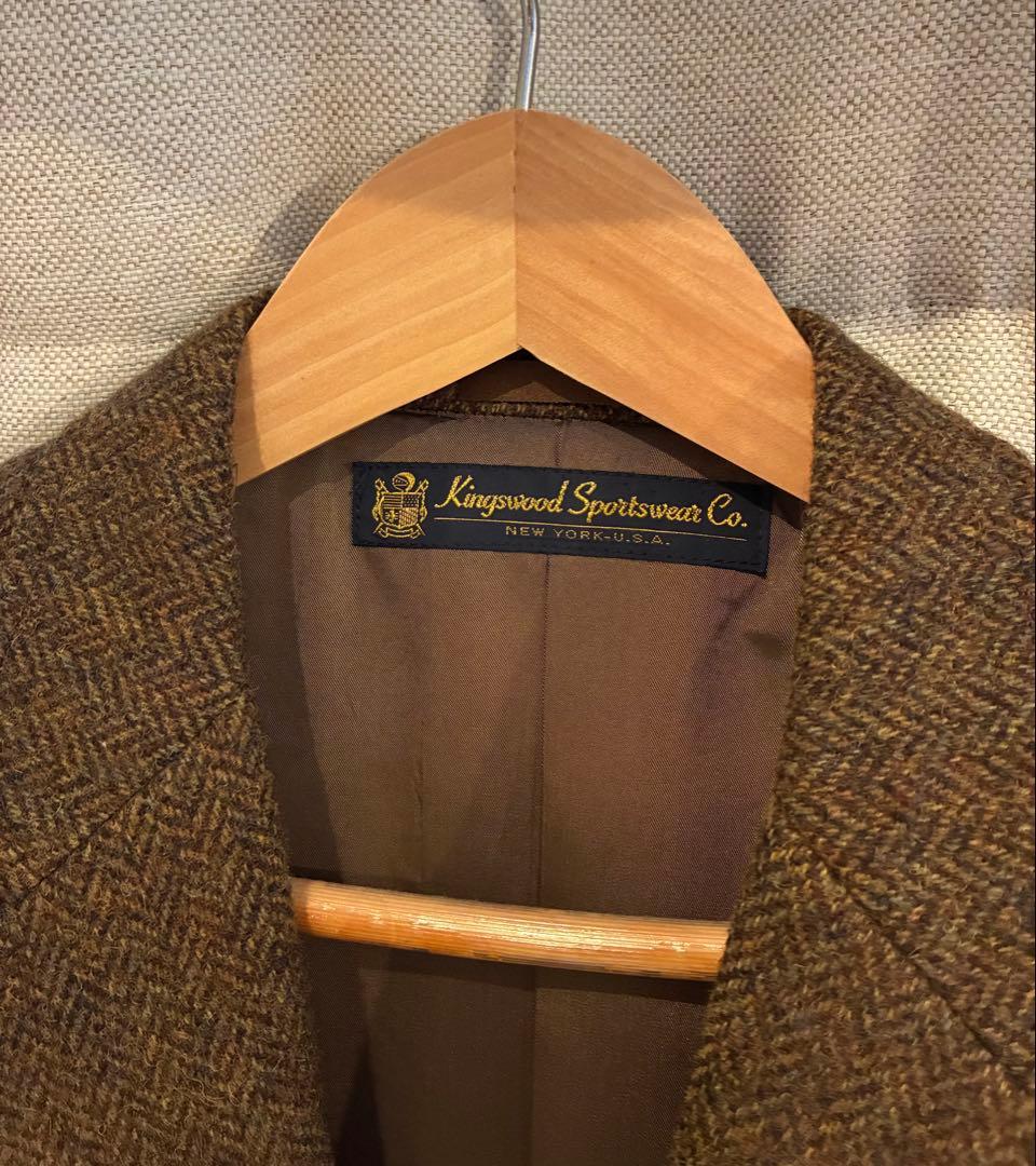 キングスウッド　ツイードジャケット ブラウン　M
