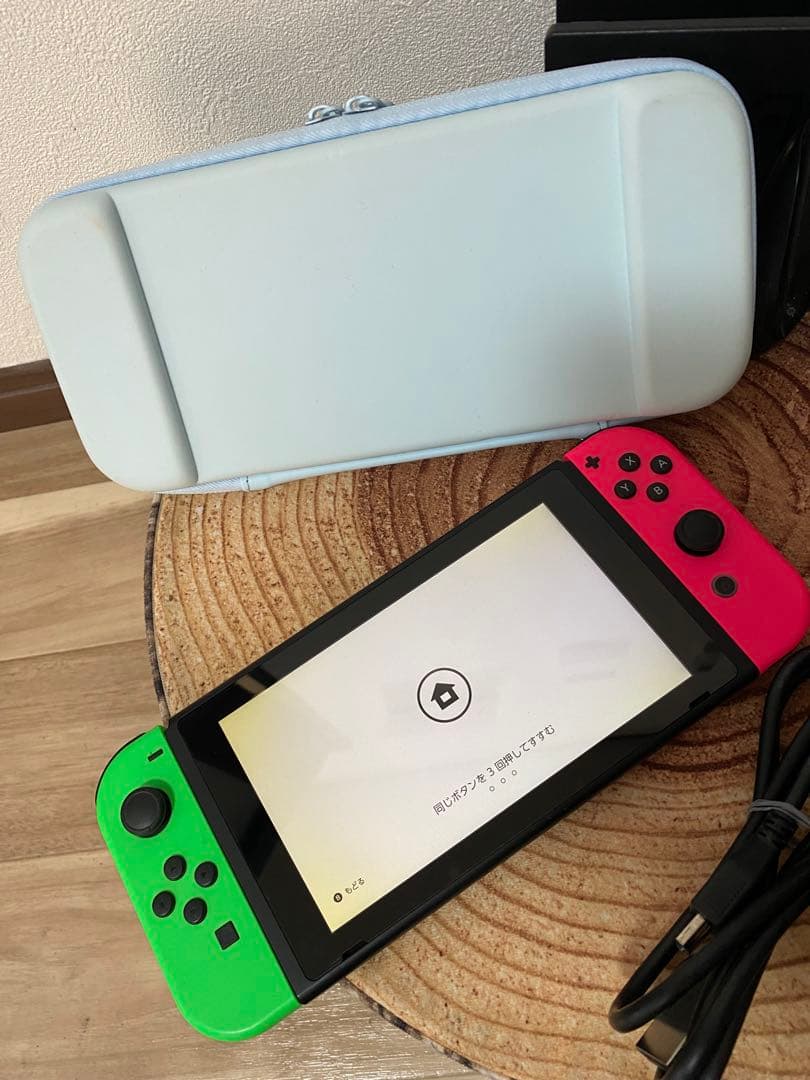 Nintendo Switch ニンテンドースイッチ本体GRN/PNK 箱無し①