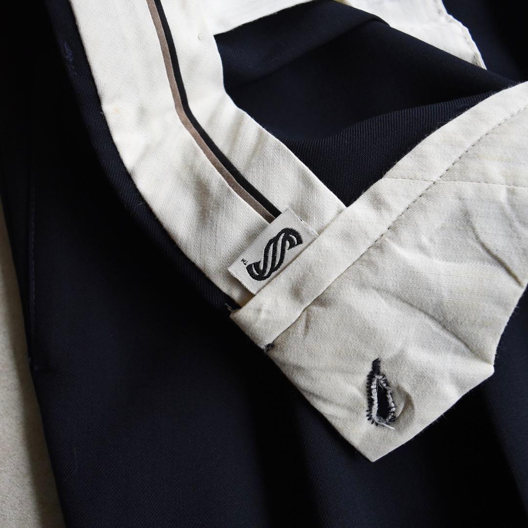 90s SLATES スレイツ ツータックスラックス ネイビー W38 L30