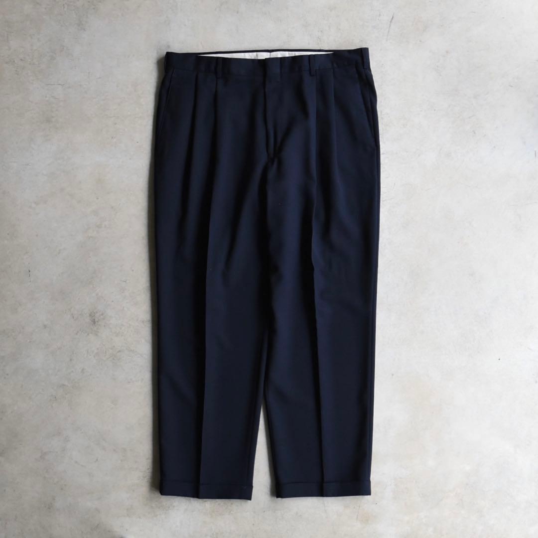 90s SLATES スレイツ ツータックスラックス ネイビー W38 L30