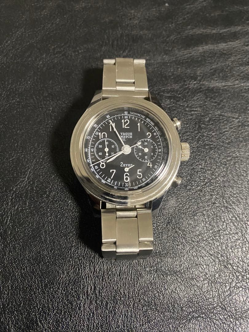 VAGUE WATCH CO. クロノグラフ ブラック　2EYES