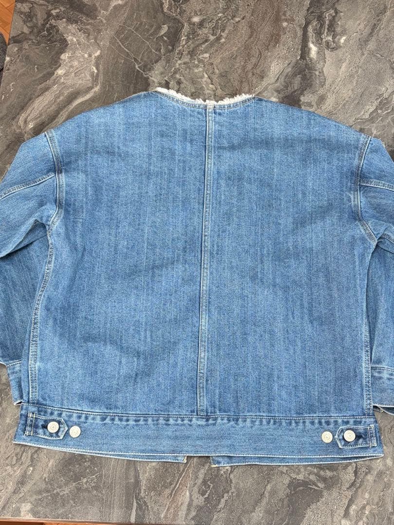 SHIPS any ノーカラーデニムブルゾン