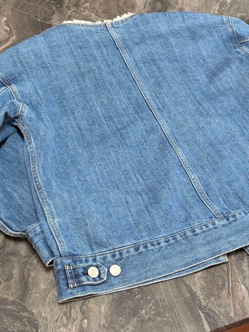 SHIPS any ノーカラーデニムブルゾン