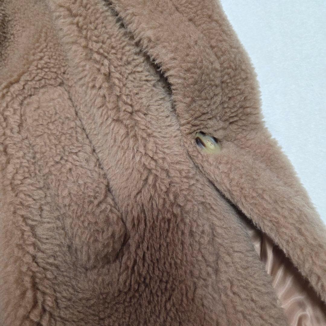 [極美品]ボアポンチョ テディベア アルパカ混 シルク混 ミルキーブラウン