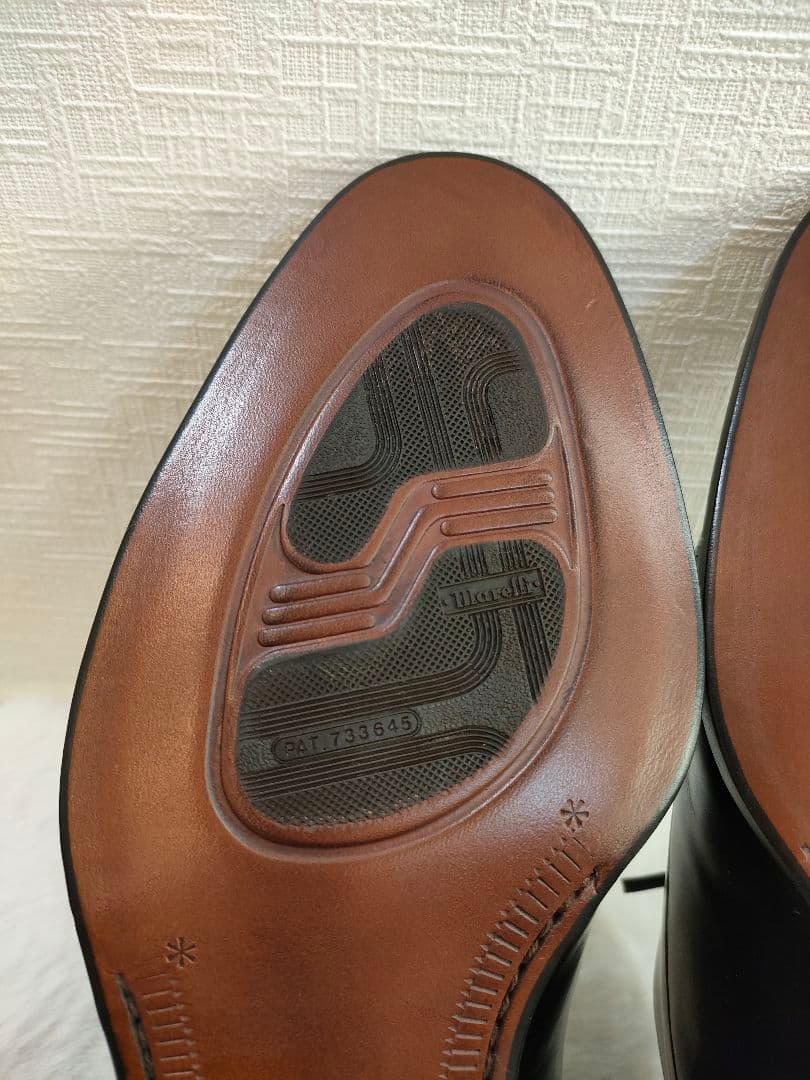 【未使用級】Marelli マレリー 本革 ストレートチップ 革靴 ブラック