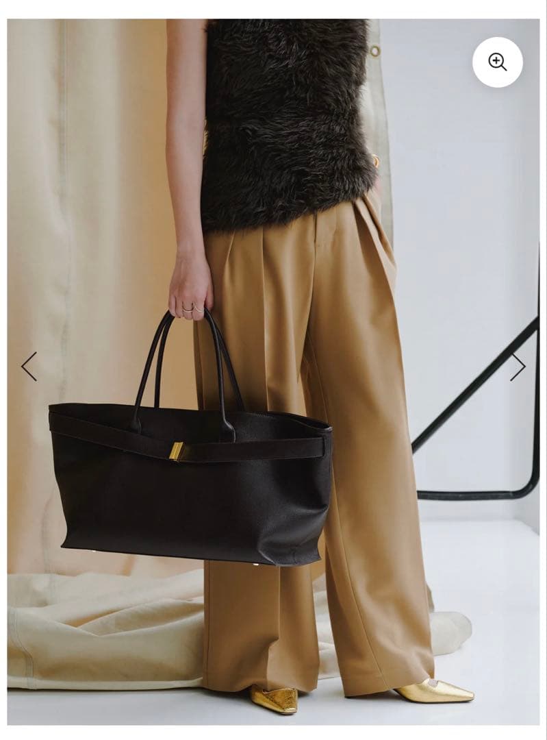 1/25限定価格　新品☆ánuans ブラック ベルトディテールバッグ　トート