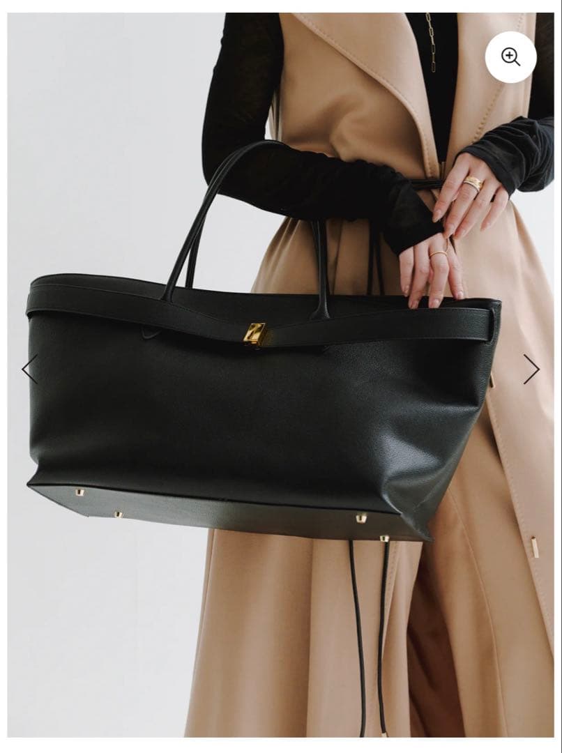 1/25限定価格　新品☆ánuans ブラック ベルトディテールバッグ　トート