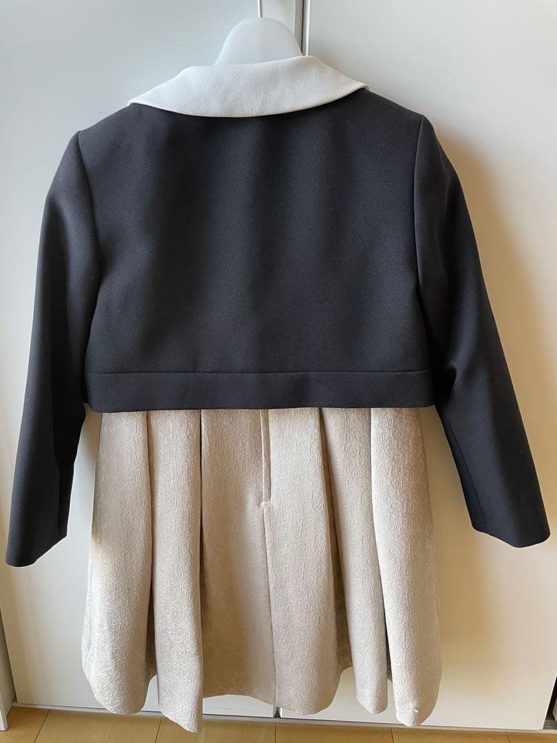 petit main ジャガードリボンOP＋衿つきJKセット　入学式　120