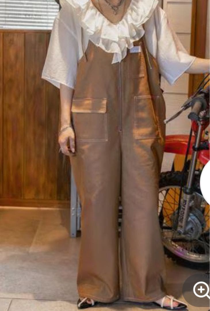 新品未使用！！ みわたらさん企画 ブラウン サロペット(値引き不可)