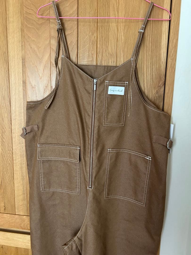 新品未使用！！ みわたらさん企画 ブラウン サロペット(値引き不可)