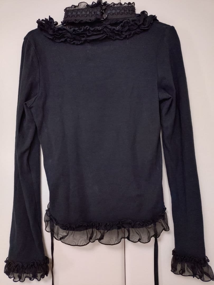 【美品】h.NAOTO 「FRILL」 フリルチョーカー付き長袖カットソー