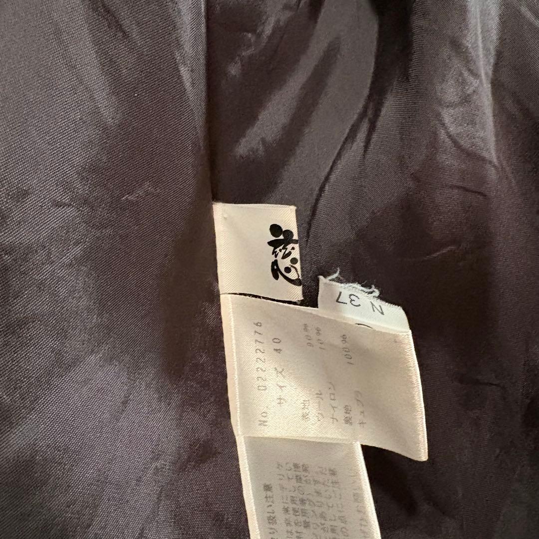 慈雨　ジウ　ストライプ　チェック　ウール　デザイン◎ コート　40