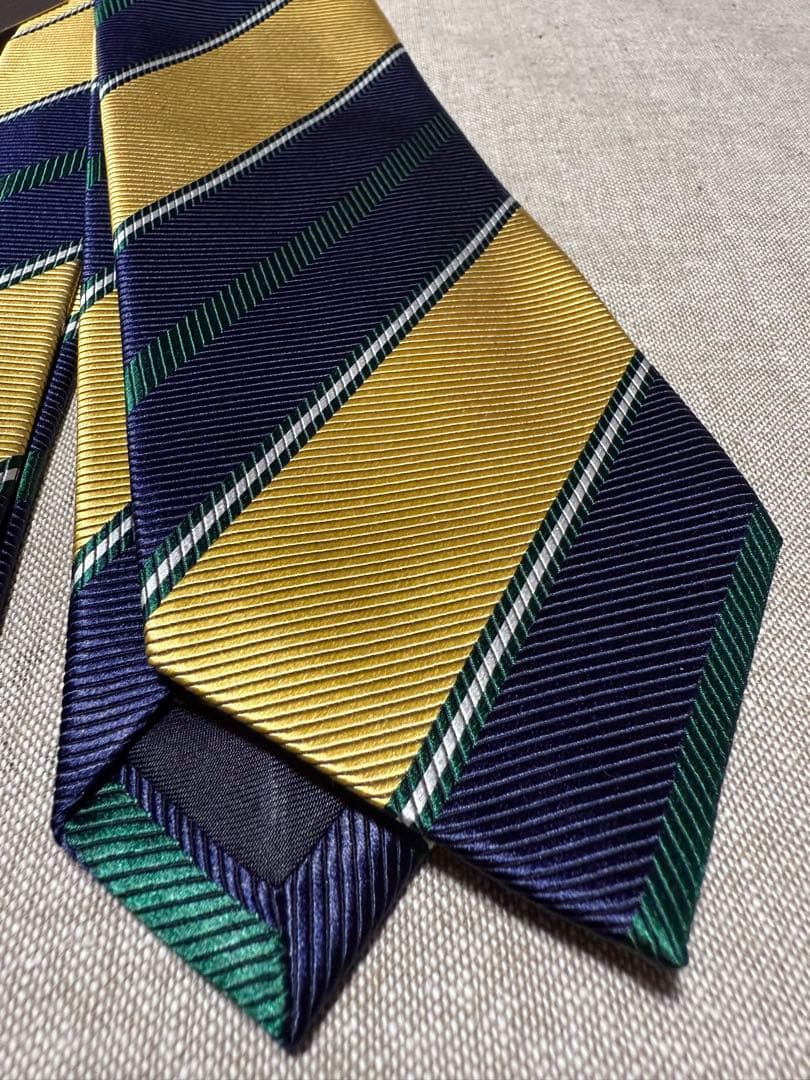 【新品】Drake's／BEAMS F別注品／マルチブロックストライプ／英国製