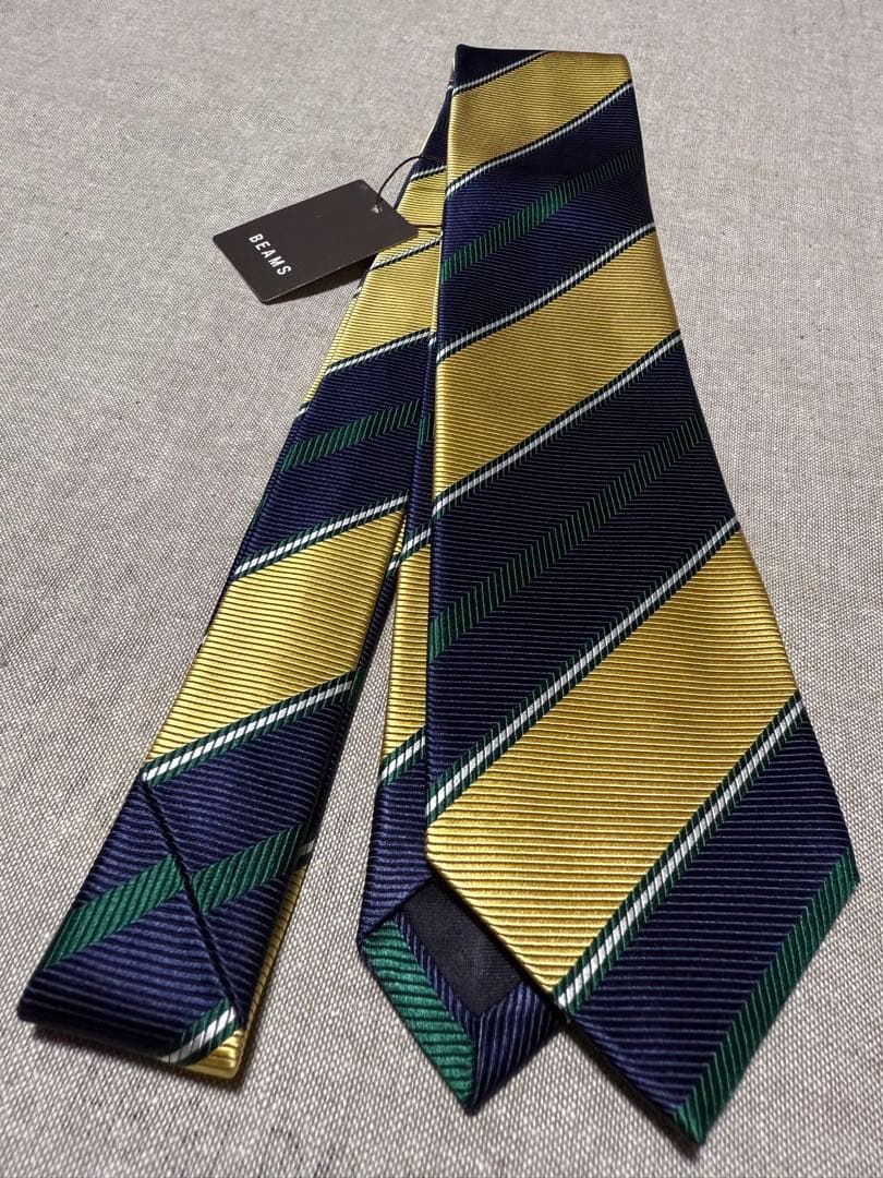 【新品】Drake's／BEAMS F別注品／マルチブロックストライプ／英国製