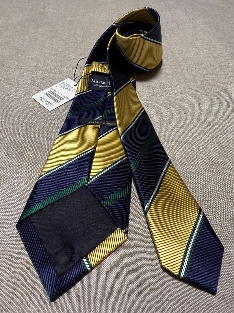 【新品】Drake's／BEAMS F別注品／マルチブロックストライプ／英国製