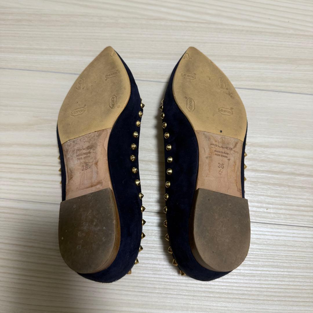 【美品】ペリーコ アニマ フラットパンプス ポインテッドトゥ 36 スタッズ