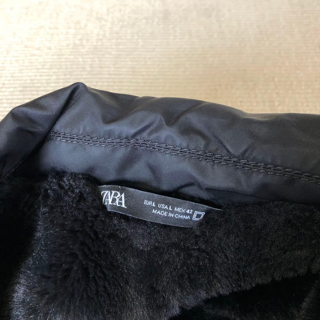 ZARA ザラ テクニカルボンバージャケット フライトジャケット 黒 L