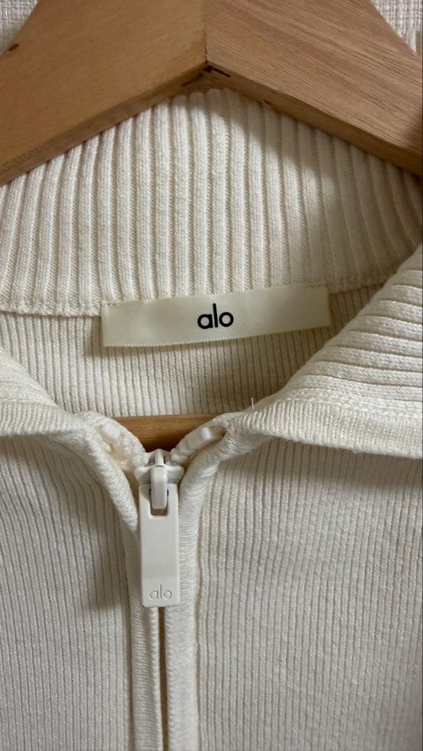 【正規品】alo Scholar Knit クロップド フルジップジャケット