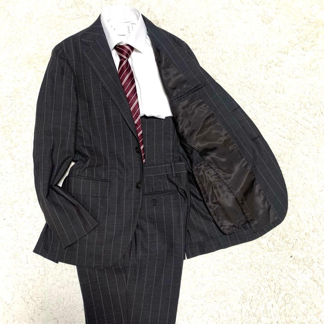 現行 ビームスエフ セットアップスーツ 48 モヘヤ混