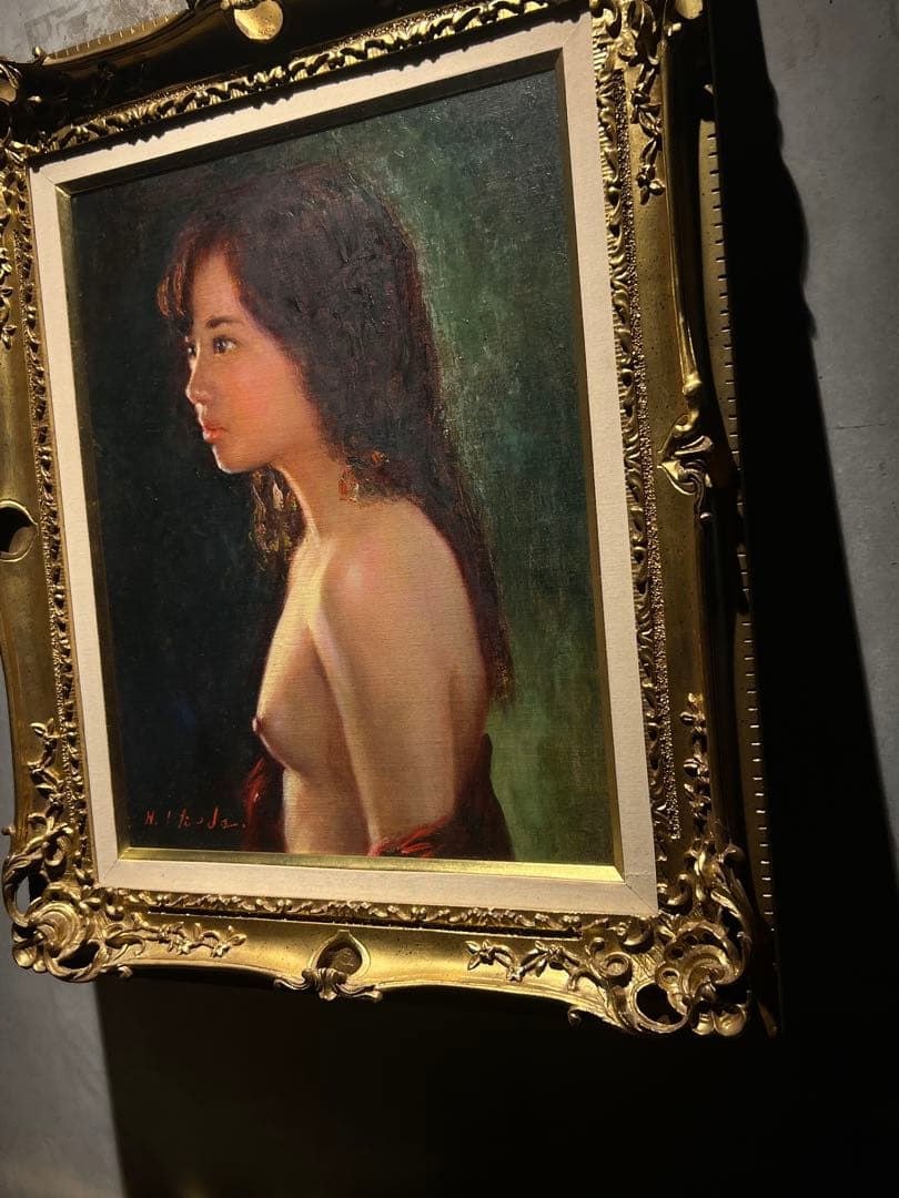 他の方発送× リアリズム　池田宏【少女】　肉筆油彩画　直筆サインあり