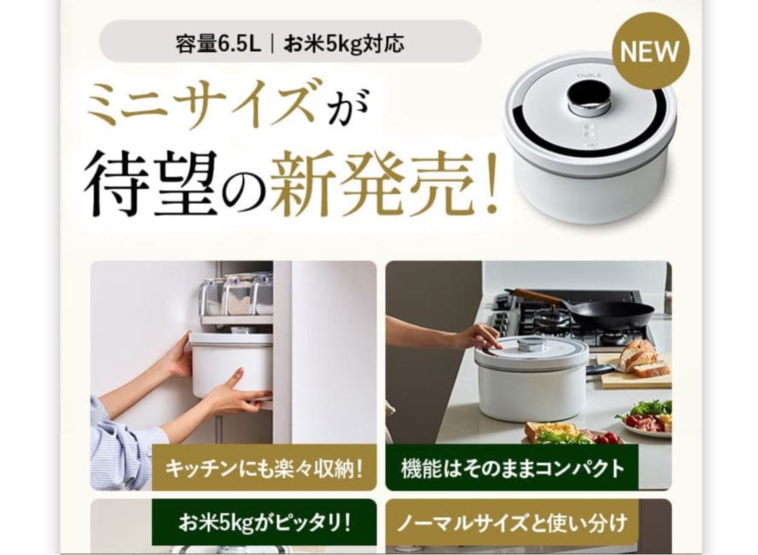 オーブル　真空保存容器　OoBLE mini ホワイト