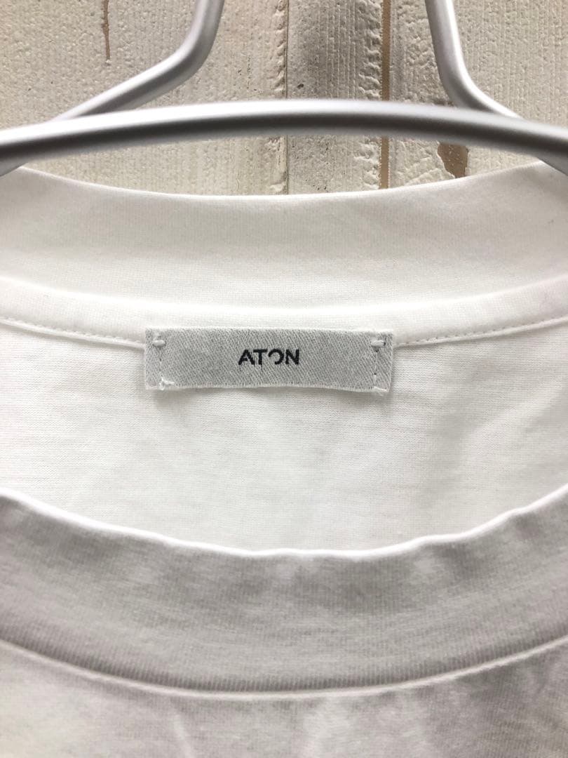 ATON SUVIN60/2 OVERSIZED L/S T-SHIRT 白
