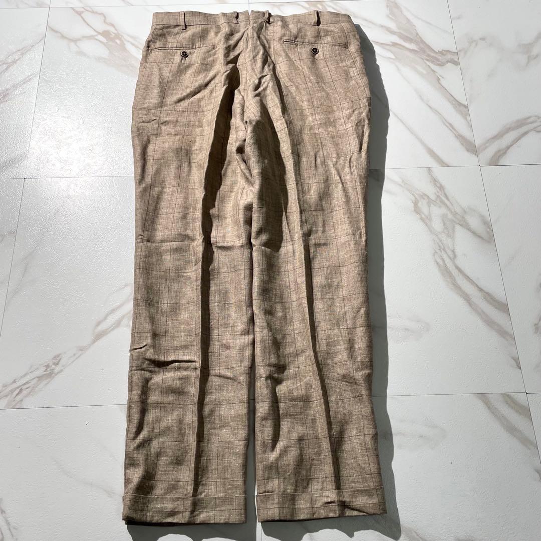 極美品✨ エルメネジルドゼニア スーツ セットアップ チェック柄 リネン×シルク