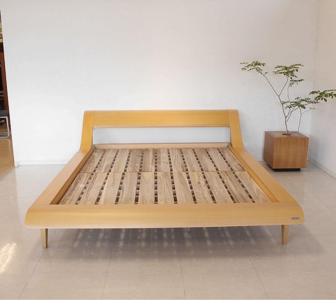 新品・アウトレット★ワイドダブル ベッドフレーム シンプル すのこ