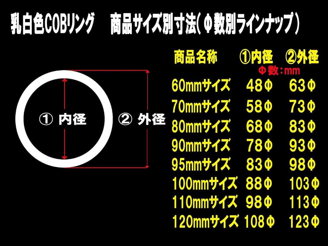 山*ん様 COBイカリング 乳白カバー付　パープル系　70Φ 6本＆90Φ2本