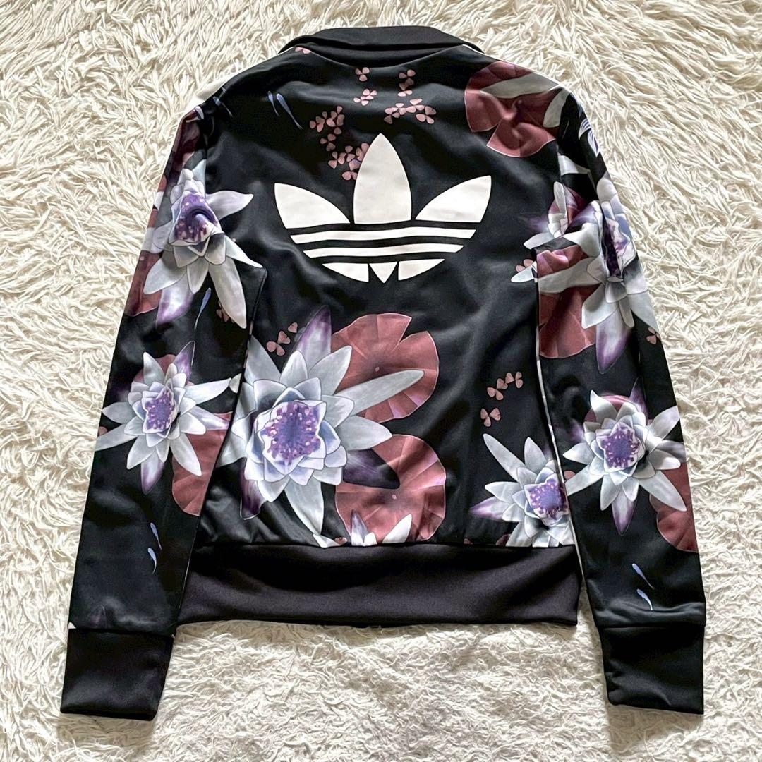 【美品】adidas トラックジャケット トレフォイルロゴ 花柄 L