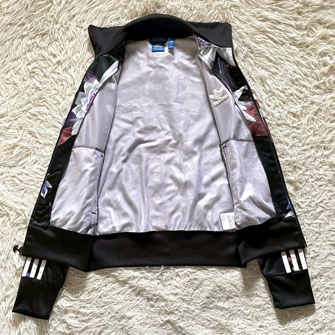 【美品】adidas トラックジャケット トレフォイルロゴ 花柄 L