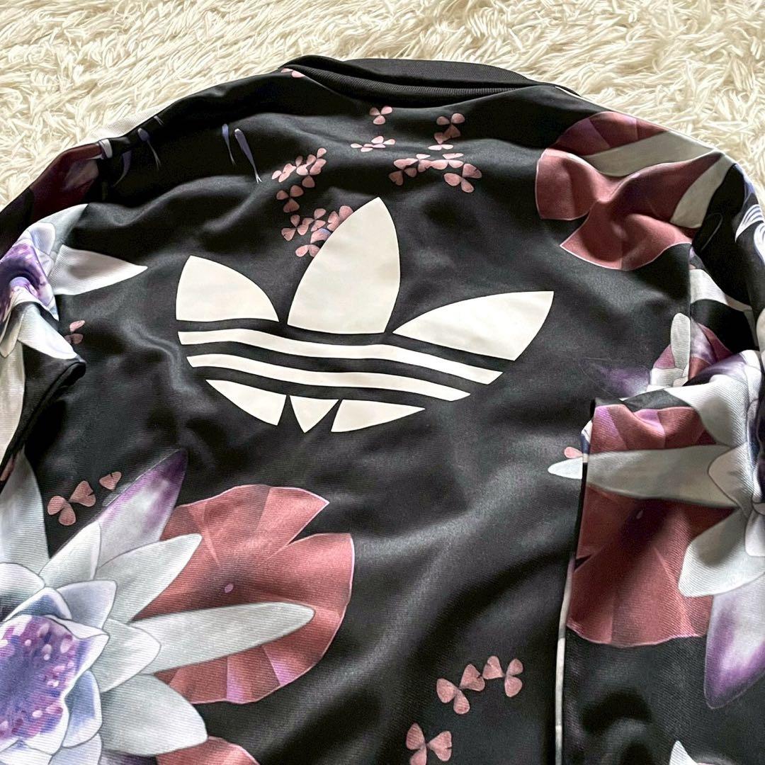 【美品】adidas トラックジャケット トレフォイルロゴ 花柄 L