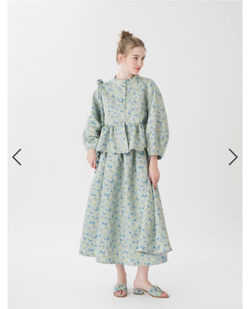 ジャケット・アウター tsurubymarikooikawa Manege blue flower